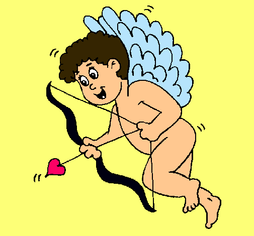 Cupido con grandes alas