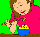 Dibujo Comiendo arroz pintado por 14_10_11giu