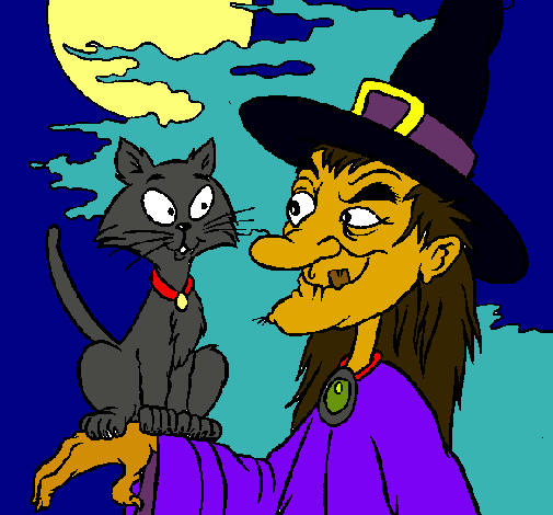 Bruja y gato