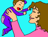 Dibujo Madre con su bebe pintado por irene332211