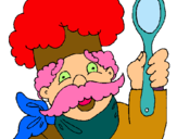 Dibujo Chef con bigote pintado por gfcghvhjfg