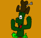 Dibujo Cactus con sombrero pintado por raylin