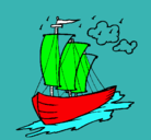 Dibujo Barco velero pintado por emiy