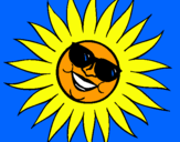 Dibujo Sol con gafas de sol pintado por Piillcchhuu