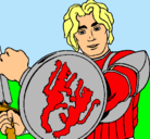Dibujo Caballero con escudo de león pintado por dahana