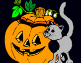 Dibujo Calabaza y gato pintado por AnaVitoria