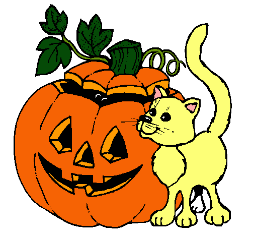 Calabaza y gato