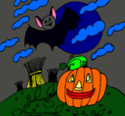 Dibujo Paisaje de Halloween pintado por cripi