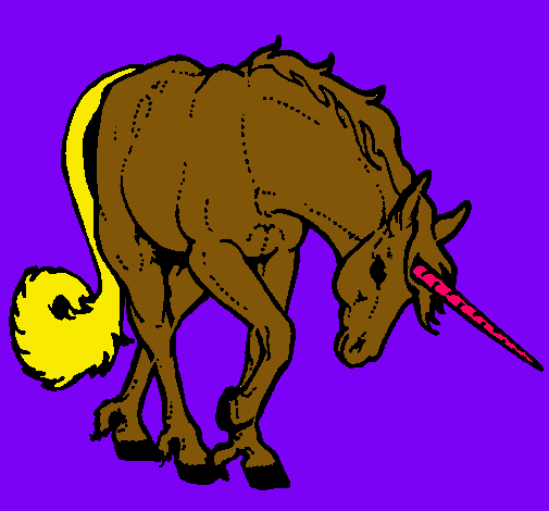 Dibujo Unicornio bravo pintado por alfredoz