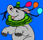 Dibujo Elefante con 3 globos pintado por fernandanshu
