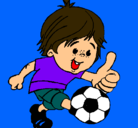 Dibujo Chico jugando a fútbol pintado por parquacia