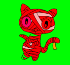 Dibujo Gato garabato momia pintado por gatozomby