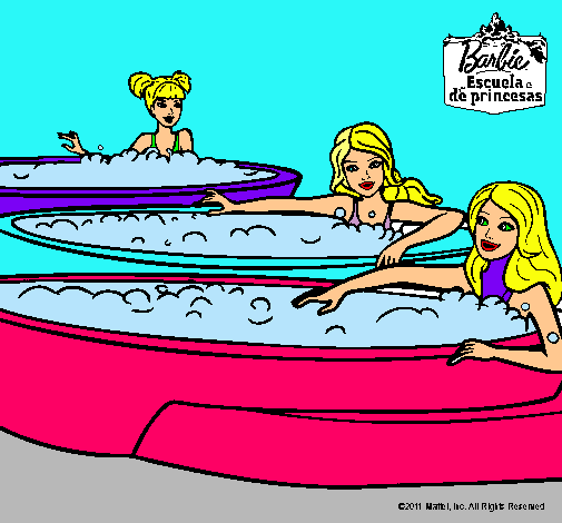 Barbie y sus amigas en el jacuzzi