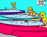 Dibujo Barbie y sus amigas en el jacuzzi pintado por pepacle