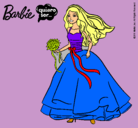 Dibujo Barbie vestida de novia pintado por pasques