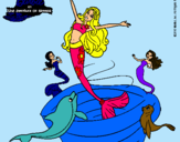 Dibujo Barbie sirena contenta pintado por 22255336