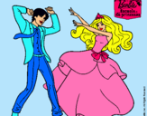 Dibujo Barbie bailando con un amigo pintado por barbicom