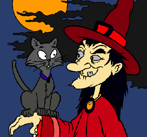 Bruja y gato