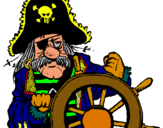 Dibujo Capitán pirata pintado por brayo