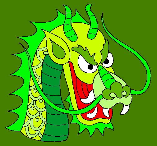 Dibujo Cabeza de dragón pintado por diego0
