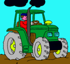 Dibujo Tractor en funcionamiento pintado por sergio124563