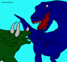 Dibujo Lucha de dinosaurios pintado por vighkfghhmvh