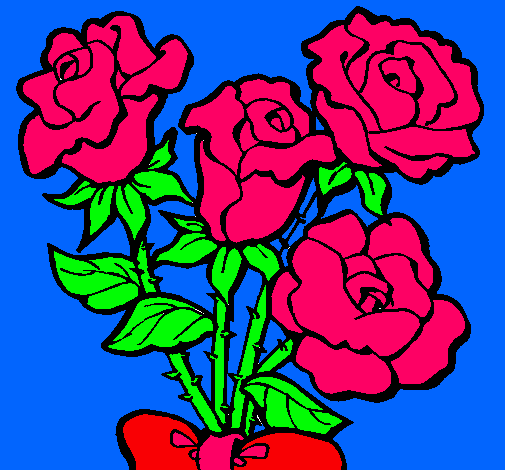 Dibujo Ramo de rosas pintado por seba_l