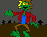 Dibujo Zombie pintado por loko