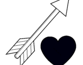 Dibujo Flecha y corazón pintado por wAnda