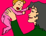 Dibujo Madre con su bebe pintado por lydianna