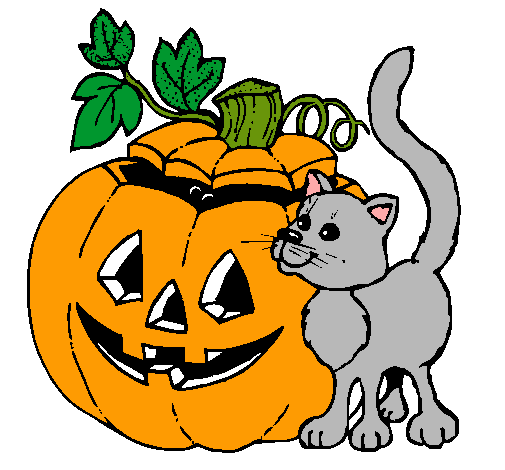 Calabaza y gato