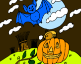 Dibujo Paisaje de Halloween pintado por bfgdf