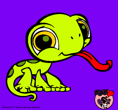 Dibujo Lagarto Littlest Pet Shop pintado por NatyXD