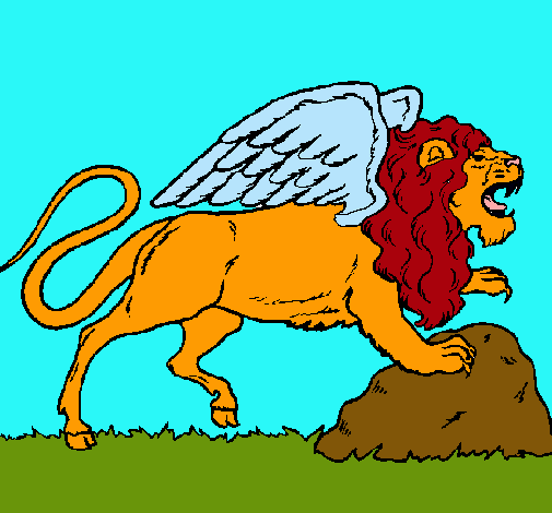 Dibujo León alado pintado por alfredoz