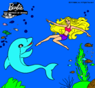 Dibujo Barbie jugando con un delfín pintado por druky24