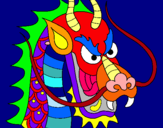 Dibujo Cabeza de dragón pintado por carnaval