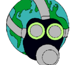 Dibujo Tierra con máscara de gas pintado por Valentina05