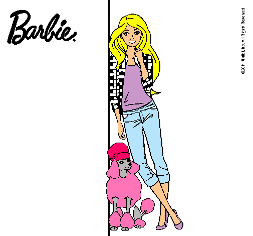 Barbie con cazadora de cuadros