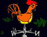 Dibujo Veletas y gallo pintado por gallino