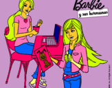 Dibujo Barbie y su hermana merendando pintado por gfrkkr4bhdlk