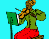 Dibujo Dama violinista pintado por saguita