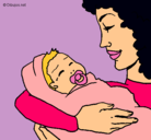 Dibujo Madre con su bebe II pintado por dhfdsfdhgusd