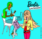 Dibujo Barbie y su hermana merendando pintado por lgichmkcu