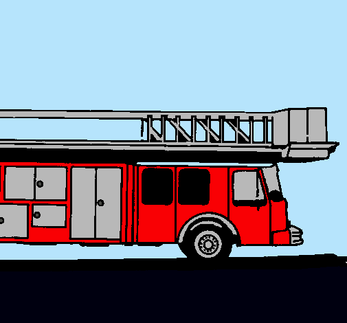 Dibujo Camión de bomberos con escalera pintado por manuel145