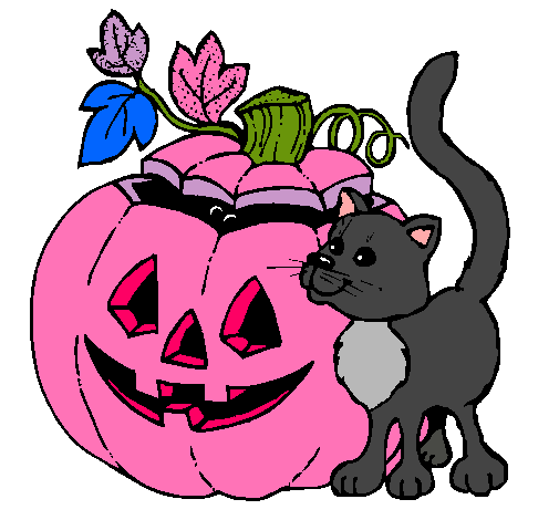 Calabaza y gato