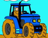 Dibujo Tractor en funcionamiento pintado por martinkooooo