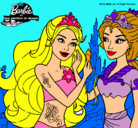 Dibujo Barbie se despiede de la reina sirena pintado por uki9ol