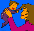 Dibujo Madre con su bebe pintado por vnjkbhgjhg