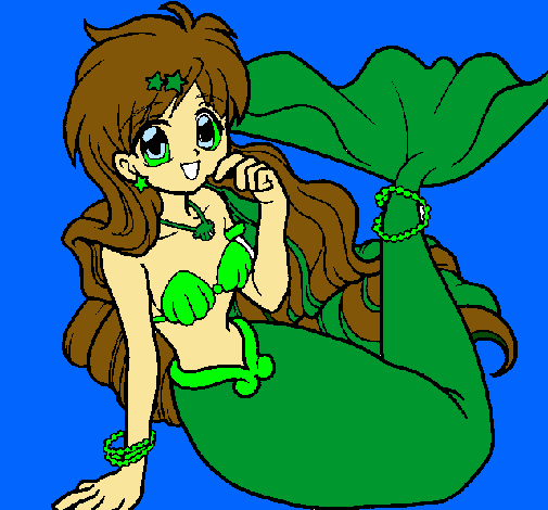 Dibujo Sirena pintado por beker