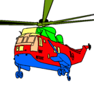 Dibujo Helicóptero al rescate pintado por javascri